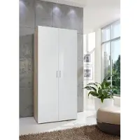 Wimex Kleiderschrank Malta Mehrzweckschrank Ausführung wählbarEiche sägerau / Weiß Hochglanz