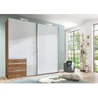 Wimex Schwebetürenschrank Level 36D ca. 250 cm Weiß/Eiche Dekor