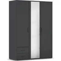 Rauch Drehtürenschrank Yarm , grau , Maße (cm): B: 140 H: 194