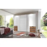 Wimex Schwebetürenschrank Level D36 ca. 300 cm Weiß/Eiche Dekor