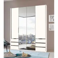 Wimex Drehtürenschrank mit Laden B: 200 cm Level, Weiß