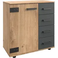 Wimex Stockholm Kommode Graphit/Plankeneiche