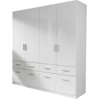 Die Möbelfundgrube Kleiderschrank weiß hochglanz - rauch - 181 cm - CELLE