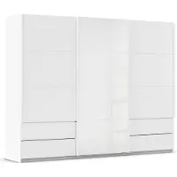 Rauch Schwebetürenschrank "Kleiderschrank Schrank Garderobe ELARA Glastür/Grauspiegel" praktische Schubladen optional farblich abgesetzt MADE IN GERMANY