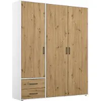 Rauch Drehtürenschrank Yarm , weiß , Maße (cm): B: 140 H: 194