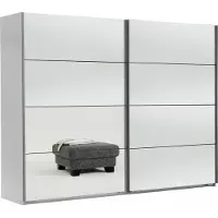 Wimex Schwebetürenschrank Easy Plus 225x65x210m Kleiderschrank weiß Vollspiegel 2-trg