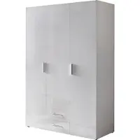 Wimex Kleiderschrank Malta in Hochglanz Lack weiß und Alpinweiß 120 cm