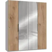 Wimex Drehtürenschrank Level 36A mit Spiegel ca. 200 cm Eiche/Weiß