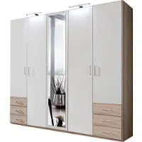 Wimex Kleiderschrank "Fügen", weiß (struktureichefarben hell, weiß), B:225cm H:208cm T:58cm, Schränke, Kleiderschrank