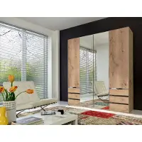 Wimex Drehtürenschrank Level 36A mit Spiegel ca. 200 cm Eiche Dekor
