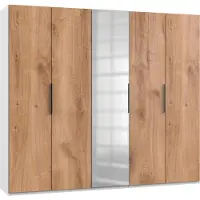 Wimex Drehtürenschrank Level 36A mit Spiegel ca. 250 cm Eiche/Weiß