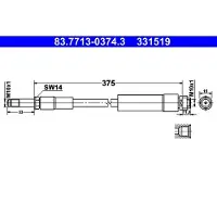 Ate Bremsschlauch 83.7713-0374.3