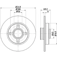 Hella Bremsscheibe [Hersteller-Nr. 8DD355123-281] für Citroën, Ds, Peugeot, Opel