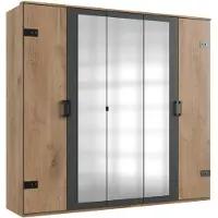 Wimex Stockholm Kleiderschrank mit Spiegel Graphit