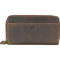 Green Burry Greenburry Damen-Geldbörse Vintage mit RFID-Schutz & Handyfach – Leder antikbraun