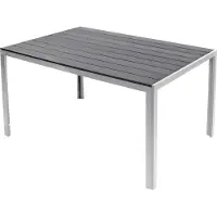 Mojawo XL Non-Wood Gartentisch Outdoortisch Aluminium Silber / grau 180x90cm