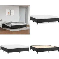 vidaXL Boxspringbettgestell Schwarz 180x200 cm Kunstleder