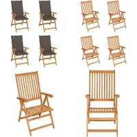 vidaXL Gartenstühle 4 Stk. mit Taupe Kissen Massivholz Teak - Gartenstuhl - Gartenstühle - Gartensessel - Klappstuhl