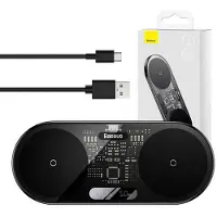 Baseus Digitales LED-Display 2-in-1 kabelloses Ladegerät 20 W - Schwarz