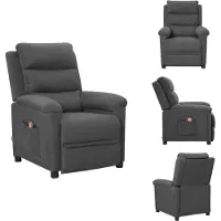 vidaXL Massagesessel Dunkelgrau Stoff - Massagesessel