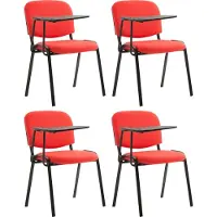 CLP 4er Set Stuhl Ken Mit Klapptisch Stoff I Gepolsterter Schulungsstuhl Mit Schreibtafel