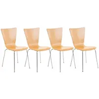 CLP 4er Set Besucherstuhl Aaron natura