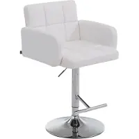 CLP Barhocker Los Angeles höhenverstellbar und drehbar | Farbe weiß Gestell Farbe chrom