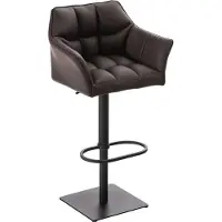 CLP Barhocker Damaso Kunstlederbezug drehbar stufenlos höhenverstellbar bis 240 kg braun Gestell Farbe schwarz