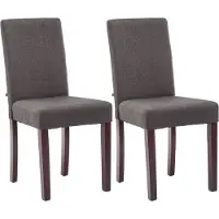 CLP 2er Set Esszimmerstuhl Ina Stoffbezug mit Holzgestell dunkelgrau Gestell Farbe cappuccino
