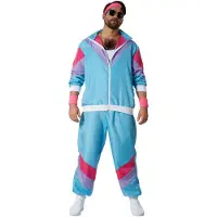 TecTake Herrenkostüm Retro 80er 90er Jahre Jogginganzug Set