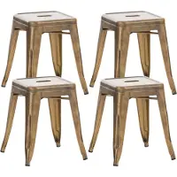 CLP 4er Set Hocker Armin Gold