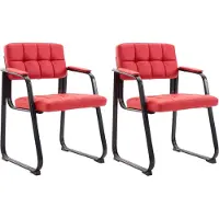 CLP 2er Set Besucherstühle Canada B Kunstleder Rot