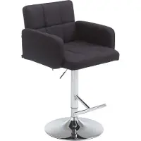 CLP Barhocker Los Angeles, Stoff höhenverstellbar und drehbar | Farbe schwarz Gestell Farbe chrom