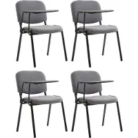 CLP 4er Set Stuhl Ken mit Klapptisch Stoff grau