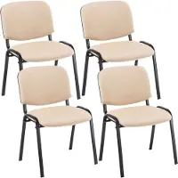 CLP 4er Set Besucherstuhl Ken Stoff creme