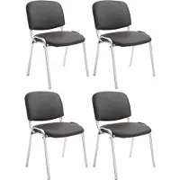 CLP 4er Set Stühle Ken Chrom Kunstleder braun