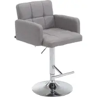 CLP Barhocker Los Angeles, Stoff höhenverstellbar und drehbar grau Gestell Farbe chrom