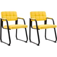 CLP 2er Set Besucherstühle Canada B Kunstleder gelb