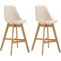 CLP 2er Set Barhocker Cannes Kunstleder creme/natura