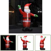 The Living Store LED Weihnachtsmann Aufblasbar mit LEDs Weihnachtsdeko IP44 3 m