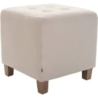 CLP Sitzhocker Pharao, 151400404, bis 120 kg, Stoff, creme, 45 x 46 x 45cm