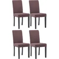 CLP 4er Set Esszimmerstuhl Ina Stoffbezug mit Holzgestell braun Gestell Farbe schwarz