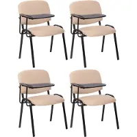 CLP 4er Set Stuhl Ken mit Klapptisch Stoff creme