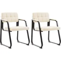 CLP 2er Set Besucherstühle Canada B Kunstleder creme