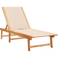 The Living Store Sonnenliege Creme Massivholz Akazie und Textilene