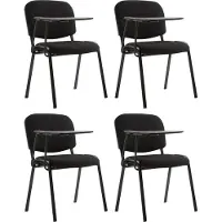 CLP 4er Set Stuhl Ken mit Klapptisch Stoff schwarz