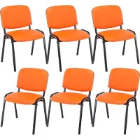CLP 6er Set Besucherstuhl Ken Kunstleder orange