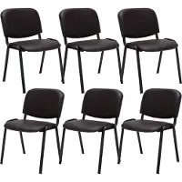 CLP 6er Set Besucherstuhl Ken Kunstleder weiß
