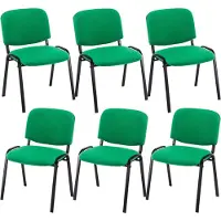 CLP 6er Set Besucherstuhl Ken Stoff grün