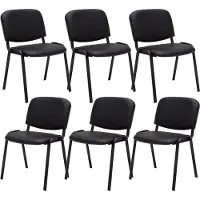 CLP 6er Set Besucherstuhl Ken Kunstleder schwarz